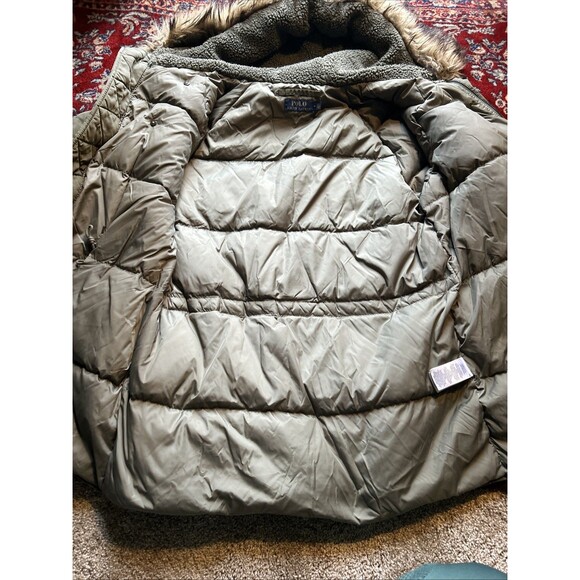 Polo Ralph Lauren Hooded Parka Down Jacket Coat Men’s Medium Large Hood Fur - Picture 11 of 15